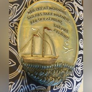 “Red Sky at Night” Sailor Hanging Plaque